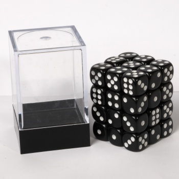 Blackfire Dice Cube – 12mm D6 36 Dice Set – Opaque Black